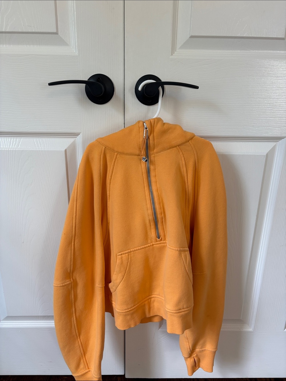 lululemon athletica Orange Half-Zip Hoodie Sweatshirt